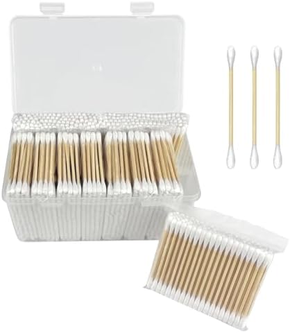 1000 ct (2000 Tips) Bamboo Cotton Swabs - Biodegradable Double Tips Cotton Buds - Natural Organic Cotton Swabs - Pure Cotton Buds For Ear Beauty & Personal Care