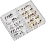 100pcs/Box Assorted Watch Crown Parts, Watch Crown Spare Parts Replacement Accessories Watch Repairing Tool Watch Crown Spare Parts Kit for Great Watchmakers.