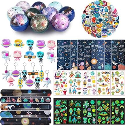 110-Pack Space Themed Party Favor Supplies,Space Party Decorations,Toys School Classroom Rewards,Carnival Prizes,Pinata Stuffing Gift Bags,Party Supplies,Easter Party,Favors Egg Fillers