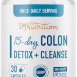 15 Day Colon Cleanse & Detox for Constipation Relief for Adults, Stool Softener & Gut Health Support | Colon Detox Cleanse With Probiotics for Women & Men | Gluten-Free | By SM Nutrition | 30 Capsules