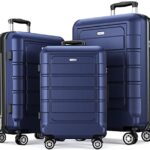 SHOWKOO Luggage PC+ABS Durable Expandable Hardside Suitcase with Double Spinner Wheels TSA Lock