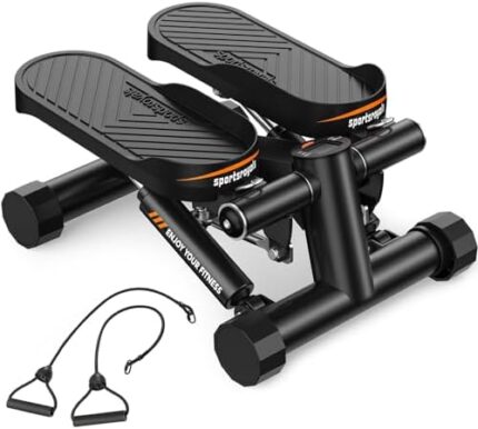 Sportsroyals Stair Stepper for Exercises-Twist Stepper with Resistance Bands and 330lbs Weight Capacity