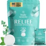 Body Restore Shower Steamers Aromatherapy 15 Pack - Relaxation Birthday Gifts for Women and Men, Travel Essentials, Stress Relief and Self Care - Eucalyptus