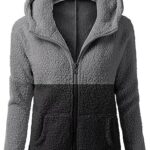 2023 Fashion Fall Winter Coats For Women Lightweight Fleece Sherpa Jacket With Hood Zip Up Hoodies Outwear Pocket