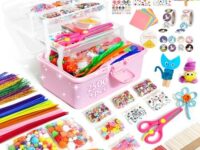 2500Pcs+ Kids Craft Kits - All-in-one D.I.Y. Arts and Crafts Supplies Set for Toddlers Ages 4-9 - Crafting School Nursery Homeschool Supply Set Kids Toys for Kids Girls Mother's Day Cards Gifts