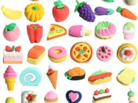 40 PCS Japanese Erasers(Fruit,Vegetable,Dessert), Bulk Kids Pencil Erasers Puzzle Eraser Toys for Classroom Rewards, Party Favors, Games Prizes, Carnivals Gift and School Supplies(Random Designs)