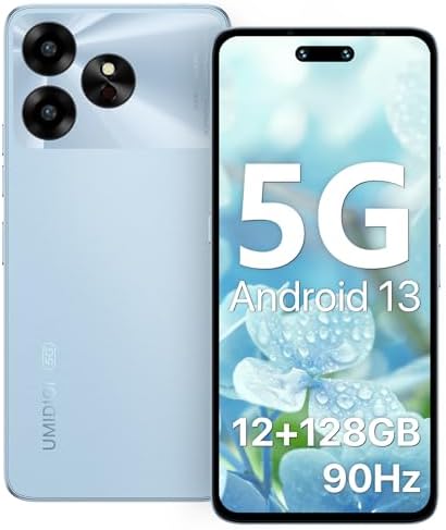 5G Unlocked Cell Phones Canada, UMIDIGI G6 5G Android 13 Phone Unlocked, 12(6+6)+128GB, 50MP+8MP Camera, MediaTek Dimensity 6100+ Smartphone, 5000mAh Battery, 6.57'' HD+, 5G Dual Sim, NFC/Face ID