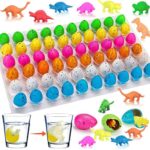 60PCS Hatching Dinosaur Eggs Valentines Day Cards for Kids School Classroom Novelty Dino Toys Valentine's Day Exchange Gifts for Toddler Boy Girl Class Valentine Party Favors Treat Bulk