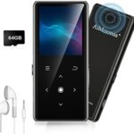 64GB MP3 Player with Bluetooth 5.2, AiMoonsa Music Player with Built-in HD Speaker, FM Radio, Voice Recorder, HiFi Sound, E-Book Function, Earphones Included