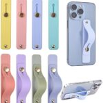 8 Pcs Phone Finger Grip Holder Cell Phone Strap Slides Flat Stander Portable Phone Grip Strap Mobile Phone Loops Bracket for All Phone Case, 8 Colors