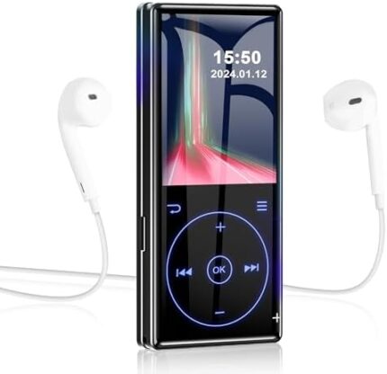 96GB MP3 Player with Bluetooth 5.0: Portable Lossless Sound Music Player with HD Speaker,2.4" Screen Voice Recorder,FM Radio