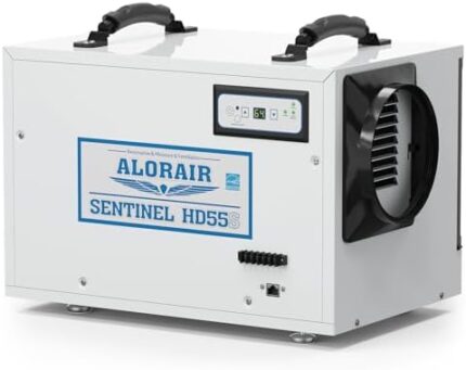 ALORAIR Basement/Crawl Space Dehumidifiers Removal 120 PPD (Saturation), 55 Pint Commercial Dehumidifier, Auto Defrosting, cETL, Optional Remote Monitoring