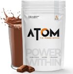 AS-IT-IS Atom Whey Protein 1kg With Digestive Enzymes | Usa Labdoor Certified for Accuracy & Purity | Double Rich Chocolate Flavor | 27g Protein | 5.7g Bcaaâ