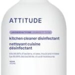 ATTITUDE Kitchen Cleaner Disinfectant 99.99%, Eliminates Bacteria, Germs and Viruses, Vegan Household Products, Lavender & Thyme, 800 ml