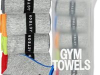 Acteon Microfiber Quick Dry Gym Towel, Silver ION Odor-Free Mega Absorbent Fiber Fast Drying Men Women Workout Gear for Body Sweat, Beach, Camping, Working Out Travel Towels