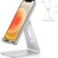 Adjustable Cell Phone Stand, OMOTON C2 Aluminum Desktop Phone Holder Dock Compatible with iPhone 13 Pro Max/ 13 Pro/ 13/13 Mini and Other Smart Phones, Silver