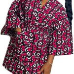 African Print Cardigan Blouse for Women Ankara Dashiki Plus Size Tops Ethic Boho Belted Tshirt Tops