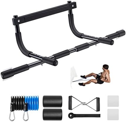 Ally Peaks Pull Up Bar for Doorway | Thickened Steel Max Limit 440 lbs Upper Body Fitness Workout Bar| Multi-Grip Strength for Doorway | Indoor Chin-Up Bar Fitness Trainer for Home Gym Portable