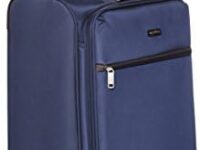 Amazon Basics 74 cm Softside Luggage Suitcase With 4 Spinner Wheels, Navy Blue