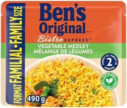 BEN'S ORIGINAL BISTRO EXPRESS Vegetable Medley, Flavoured Rice Side Dish, 490g Family Size Pouch