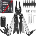 BIBURY Multitool Pliers, Stainless Steel 31-in-1 Multi Tool Pliers with Replaceable Wire Cutters and Saw, Foldable Multitools with Scissors and Screwdriver, Ideal for Camping, Survival, Gift for Him