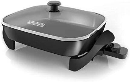 BLACK+DECKER Electric Skillet, 12”x15”, Deep Dish, Non Stick Surface, SK1215BC