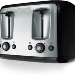 BLACK+DECKER Toaster 4 Slice, Classic Oval, Black with Stainless Steel Accents, TR1478BD