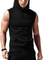 Babioboa Men's Workout Hooded Tank Tops Sleeveless Gym Hoodies Bodybuilding Muscle Sleeveless T-Shirts