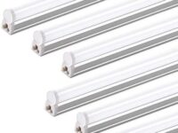 Barrina (6 Pack) T5 LED Shop Light Plug and Play, 4FT, 2200lm, 6500K (Super Bright White), 20W, Utility Shop Light, Ceiling and Under Cabinet Light, ETL Listed, Corded Electric with ON/Off Switch