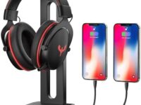 Blade Hawks RGB Headphone Stand, Gaming Headphone Stand with 2 USB Charging Ports, 3.5mm Aux Port,Headphone Holder for Gamers Gaming PC Accessories Desk