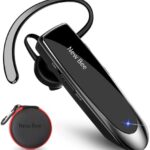 Bluetooth Headset New Bee 24Hrs V5.0 Bluetooth Earpiece Wireless Handsfree Driving Headset with Noise Canceling Mic Headset Case for iPhone Samsung Android Mobile Cell Phone Tablets Office