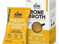 Bone Brewhouse - Chicken Bone Broth Protein Powder - Lemon Ginger Flavour - Keto & Paleo Friendly - Instant Soup Broth - 10g Protein - Natural Collagen, Gluten-Free & Dairy free - 5 Individual Packets