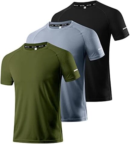 Boyzn 1, 3 or 5 Pack Men's Workout Running Shirts, Dry Fit Moisture Wicking T-Shirts, Sports Gym Athletic Short Sleeve Shirts