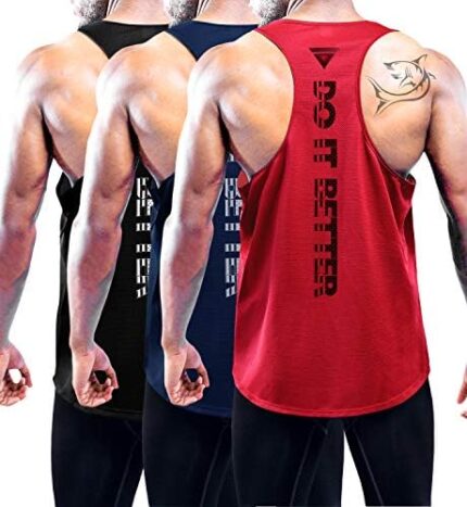 Boyzn Men's 1, 3 or 5 Pack Y-Back Workout Tank Tops, Athletic Muscle Gym Tank Tops, Fitness Bodybuilding Sleeveless T-Shirts