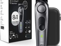 Braun All-in-One Style Kit Series 7 7410, 100% Waterproof 8-in-1 Beard & Body Trimmer for Manscaping, with 8 tools and 100-minute Cordless Runtime