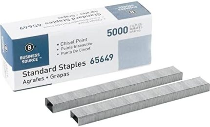 Business Source Chisel Point Standard Staples - Box of 5000 (65649)