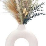 CEMABT Vases for Pampas Grass,Creative Vase Modern Home Decor,Handmade Vase White Ceramic Dried Flowers Craft Ornaments for Office Home Decoration