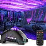 CIMELR Northern Lights Aurora Projector,Star Projector Music Bluetooth Speaker and White Noise, Galaxy Light with Remote Control,Night Light Projector for Home Decor Bedroom/Ceiling（Black）