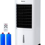 COSTWAY Evaporative Cooler, Portable Air Cooler with LED Display, Remote Control, 7.5-Hour Timing Function, for Home & Office, Cooling & Humidification Function (29-Inch)