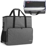 CURMIO Desktop Computer Tower and Monitor Carrying Case, Travel Tote Bag for PC Chassis, Monitor, Keyboard, Cable and Mouse, Earphone, Bag Only, Grey