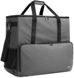 CURMIO Desktop Computer Travel Bag, Carrying Case for Computer Tower PC Chassis, Keyboard, Cable and Mouse, Bag Only, Grey