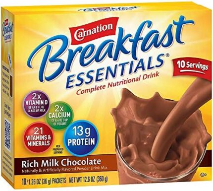 Carnation Breakfast Essentials Rich Milk Chocolate Flavor Powder 36 Gram Container Individual Packet, Nestle Healthcare Nutrition, 11004656 - Case of 60