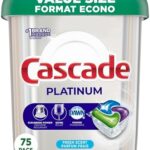 Cascade Platinum Dishwasher Pods, Dish Detergent ActionPacs, Fresh, 75 Count