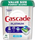 Cascade Platinum Dishwasher Pods, Dish Detergent ActionPacs, Fresh, 75 Count