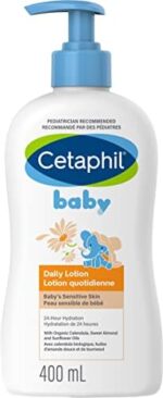 Cetaphil Baby Daily Lotion with Organic Calendula - 24hr Hydration - Sweet Almond and Sunflower Oils - 400ml Pump