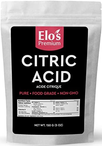 Citric Acid (150g) by Elo’s Premium | 100% All-Natural Food Grade Flavour Enhancer| Packaged In Canada|