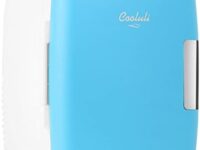 Cooluli Mini Fridge Electric Cooler and Warmer (4 Liter / 6 Can): AC/DC Portable Thermoelectric System w/Exclusive On the Go USB Power Bank Option (Blue)