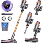 Cordless Vacuum Cleaner, 550W 45Kpa Cordless Vacuums with Touch Screen, Up to 60Mins, Wall Mount Charging, Self-Standing Vacuum Cordless for Home with 1.5L Cup for Pet Hair Carpet Hardwood Floor