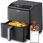 Cosori Air Fryer 6.8qt, Dual Blaze with 360 Thermoiq Tech - Using Upper and Lower Heating Elements for Precise Temperature Control and Even Cooking Results, No More Shaking and Preheating, Time-saving