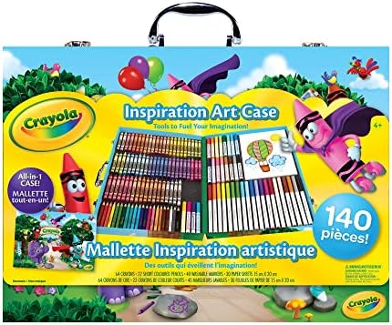 Crayola Inspiration Art Case; 140 Art Supplies, Crayons, Gift for Boys and Girls, Kids, Adults, Ages 3,4, 5, 6, and Up, Arts and Crafts, Colored Pencils, Washable Markers, Paper, Portable Case, Back to school, School supplies, Gifting